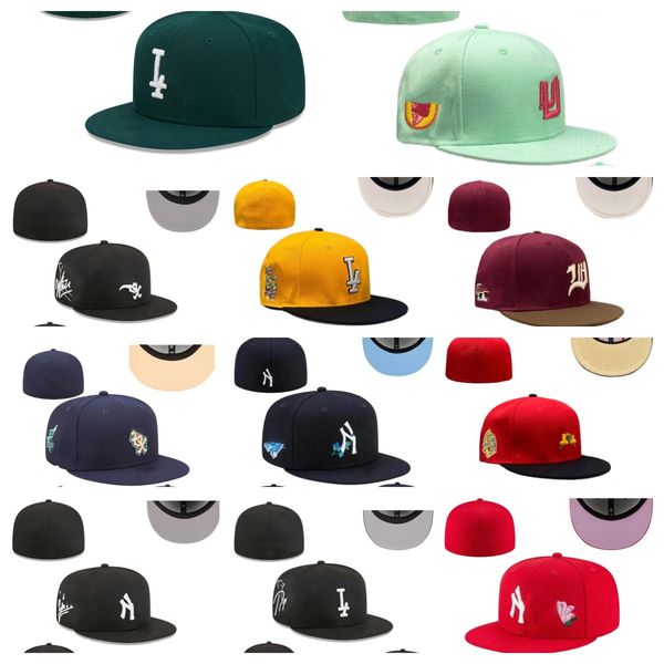 2024 Passgenaue Hüte, Snapback-Mütze, verstellbare Baseball-Kappen, alle Teams, Unisex, Baumwolle, Outdoor-Sport, Stickerei, flach, geschlossene Beanies, Flex-Strickmütze mit Original-Tag-Größe