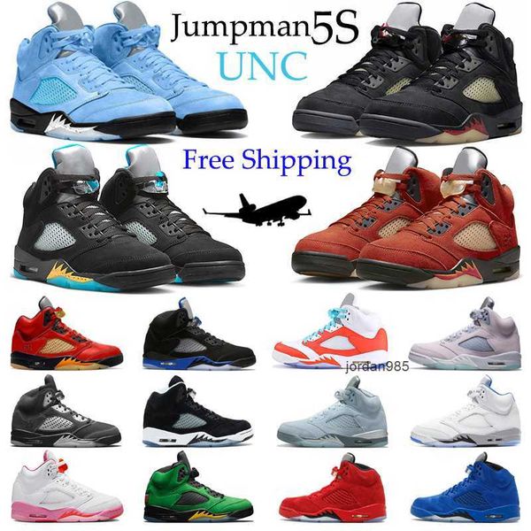 Jumpman 5 5s Men Basketball Shoes UNC Concord Easter Oregon Ducks Blue Suede Alternate Grape Anthracite Mens Trainers Sneakers Sports S OG Designer Shoes