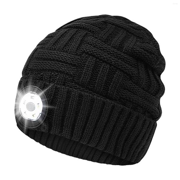 Cappelli Berretto lavorato a maglia da pesca 5 LED Cappello berretto invernale caldo morbido con luce 125 lumen Fibre acriliche Regalo Uomo Donna Elastico Sport all'aria aperta