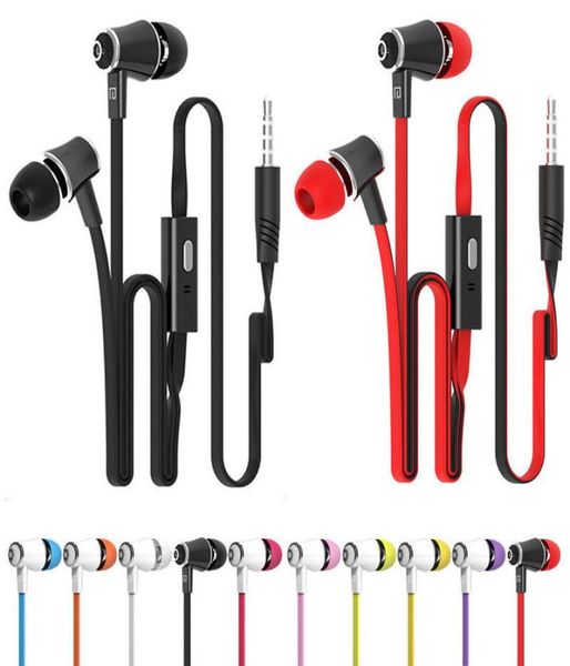 JM21 Fones de ouvido Super Bass Fone de ouvido estéreo HIFI com microfone 35mm Macarrão com fio fone de ouvido intra-auricular para Samsung iPhone Xia1558737