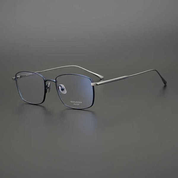 Modische Luxus-Sonnenbrille für den Außenbereich, japanische Myopie-Brille, handgefertigter Brillenrahmen aus reinem Titan, Kunstbrille für Männer, Frauen, quadratisch