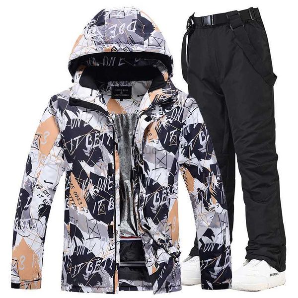 Altri articoli sportivi Tuta da sci colorata calda da uomo Abbigliamento da snowboard Giacche invernali Pantaloni da uomo Abbigliamento impermeabile Costumi da neve -30 HKD231106