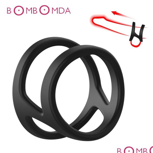 Outros itens de beleza de saúde Lã Yarn Penis Elastic Ring Toys for Men Masturbator Cock Dick Sleeve Eart Ejacation Dildo Extender ad Dhydn