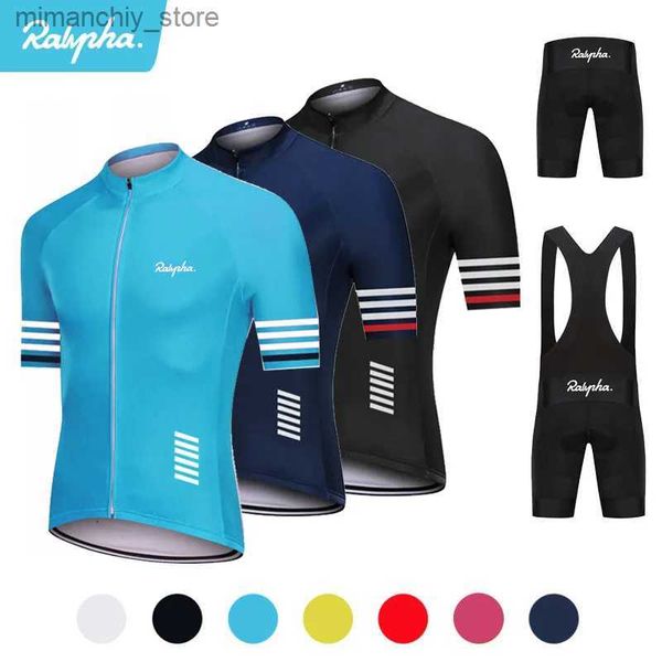 Conjuntos de camisa de ciclismo novo conjunto de roupas de ciclismo explosivo raphaful verão masculino curto seve camisa de ciclismo shorts terno mtb roupas de ciclismo q231107