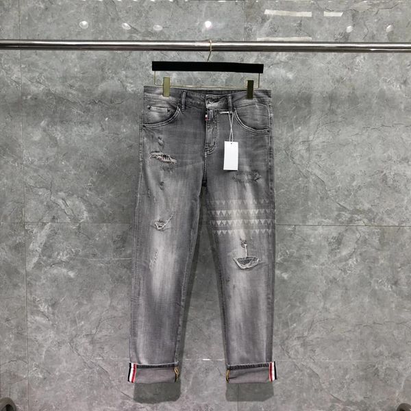 Jeans da uomo 2023 Runway Pantaloni di lusso Design coreano Party Abbigliamento casual Pantaloni maschili di alta qualità