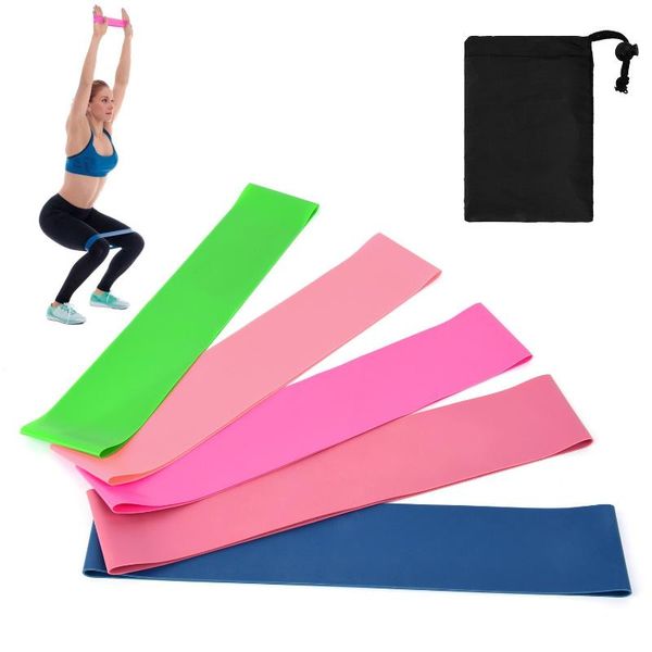 Bandas de resistência 5 PCs Sports Exercise Loop Set Band Elastic Band for Yoga Home Gym Training