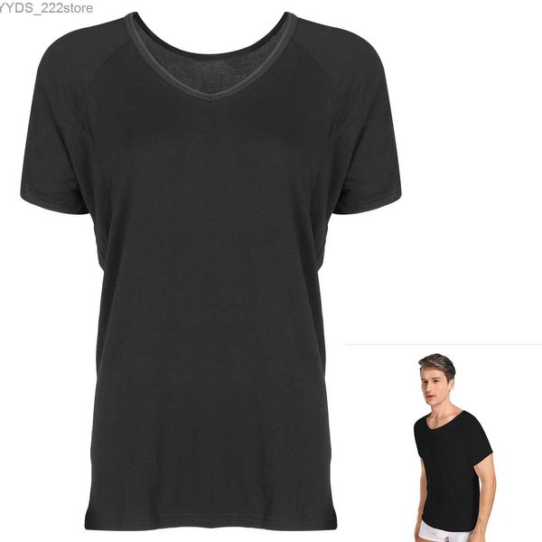 Homens camisetas Mens Undershirts T-shirt de suor com almofada à prova de manga curta verão confortável underarm algodão linho homens homem yq231106