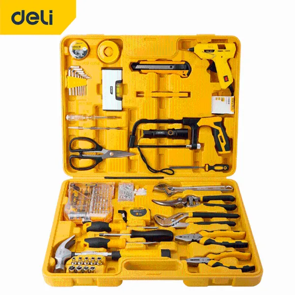 Профессиональные ручные наборы инструментов Deli Set Домохозяйство с ящиком для хранения ежедневная техническая рулетка
