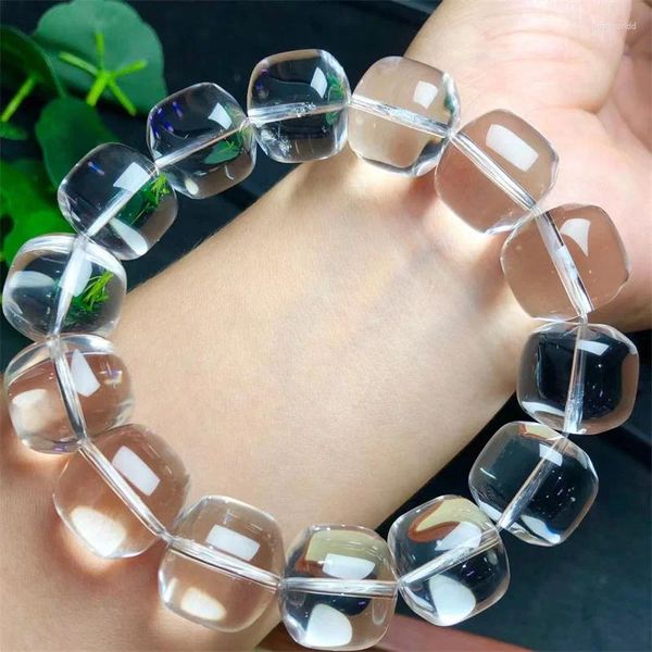 Bangle Natural Clear Quartz Pulseira Moda Gemstone Crystal Jóias para Mulheres Cura Bohemia Holiday Gift 1pcs 17x16mm