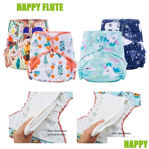 Stoffwindeln Happy Flute Organic Bamboo Cotton Overnight Aio Diaper Night Use Heavy Wetter Baby 210312 Drop Delivery Kids Pregnant Dhwml