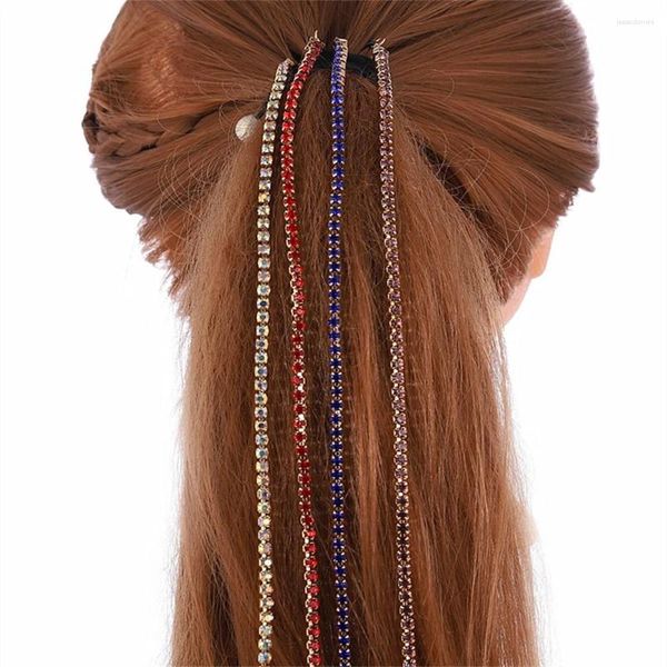 Grampos de cabelo 1 pc colorido strass borla hairpins preto barrettes para mulheres meninas tranças acessórios de jóias