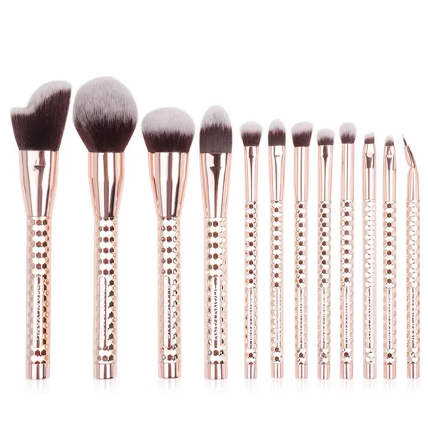 Kit de pincéis de maquiagem de moda 12pcs fundação em pó pincel de sombra por atacado Brushes Tools de cosméticos