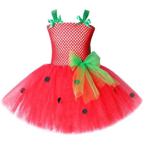 Vestidos de meninas Baby Tutu Dress Strawberry Princesa para crianças Fantas figurinas de aniversário da melancia trajes de Natal de Natal 230406