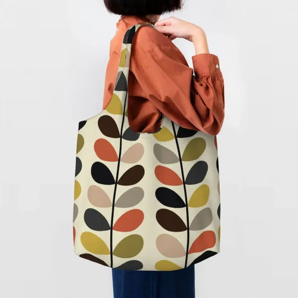 Sacos de compras personalizados multi haste tomate orla kiely padrão lona mulheres reutilizáveis grande capacidade sacola de compras bolsas