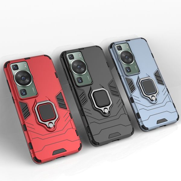 Kickstand Cases für Huawei P60 Pro Nova 10SE 10 Mate 50 Samsung M14 Metall Fingerring Hart PC TPU Defender Hybrid Autohalterung Magnet Saugnapf Stoßfeste Telefonrückseite