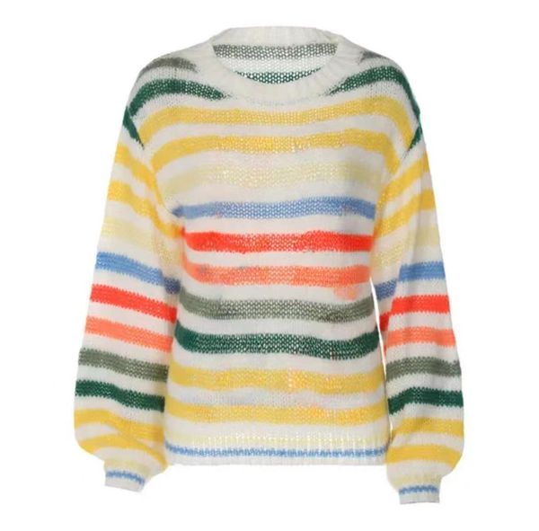 Damenpullover Koreanische Mode Schillern Hülse Weiche Mohair Hals Pullover Frauen Herbst Und Frühling Pullover Lange Strickoberteil L6