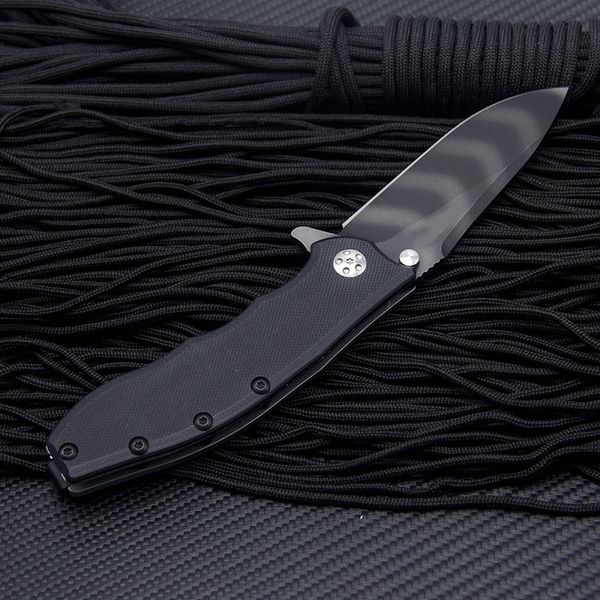 Fabrikpreis Z T0562 Flipper Pocket Folding Knife D2 Titanbeschichtung Drop Point Blade G10 / Edelstahlgriff Kugellager Fast Open Messer mit Kleinkasten