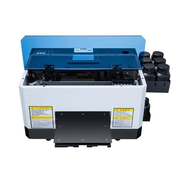 A5 UV-Flachbettdrucker UV-Telefonhülle Drucker Kleiner Tintenstrahldrucker für Metall Acryl Holz Glas TPU Leder mit UV-Tinte UV-Drucker