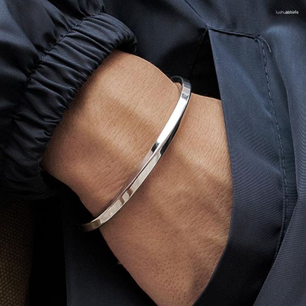 Pulseira de aço inoxidável vintage tipo C pulseiras abertas torcidas para mulheres homens moda jóias presente