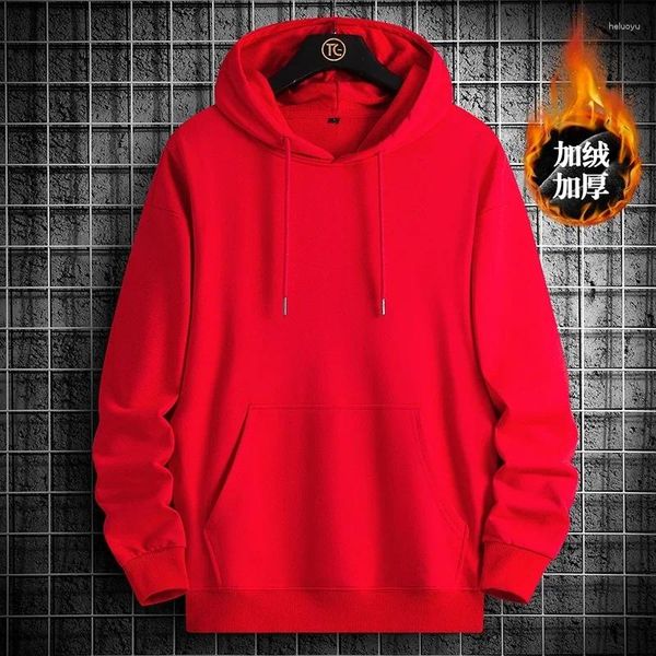 Kadın Hoodies Sonbahar Kış Kapüşonlu Erkekler Kadınlar Kalın Kumaş Katı Temel Polar Sweatshirt M-8xl Kalite Jogger Doku Kazak