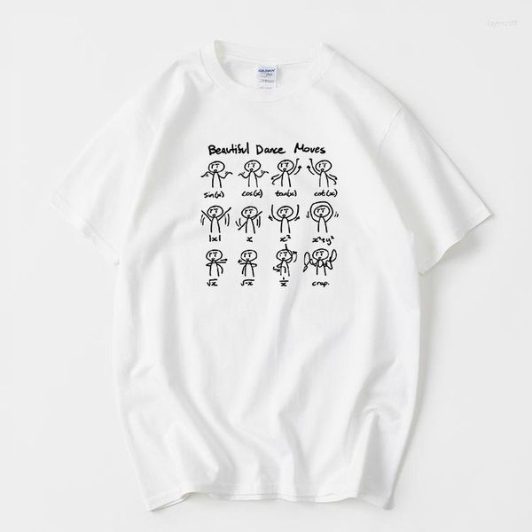 T-shirt da uomo Divertenti T-shirt stampate di matematica per uomo Puro cotone Respirare liberamente Tee Shirt Manica corta Oversize Coppia di vestiti