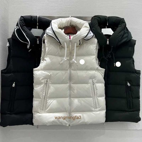 Daunenparkas, Designer-Herrenwesten, besticktes Abzeichen, Winterjacken, Mütze, Aufdruck, Schriftzug, Daunenjacke