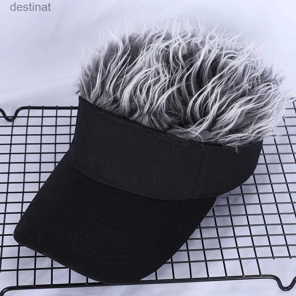 Berretti Berretto da baseball da golf con berretto per capelli stile finto Visiera parasole Divertimento Toupee Cappelli Uomo Donna Parrucca con capelli a spillo Cappello Moto Gp Berretto da baseballL231106