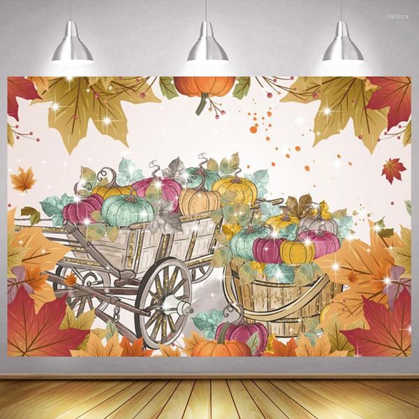 Decorazione per feste Happy Easter Pography Sfondo Shiny Pumpkin Car Maple Baby Shower Background Po Studio Banner Poster