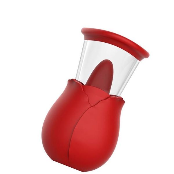 Andere Gesundheits-Schönheitsartikel Spielzeug Masr Rose Vibrator mit Zungenlecken Oral Nippel Klitoris Klitoris Stimator Weiblich Adts Powerf Toys Fo Dh1Rq
