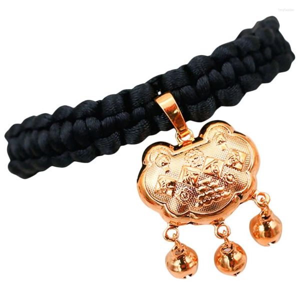 Collari per cani Collana per animali domestici Collare per gatti artigianale Campane con lucchetto in oro Accessori Fornitura delicata multifunzione Cucciolo appeso