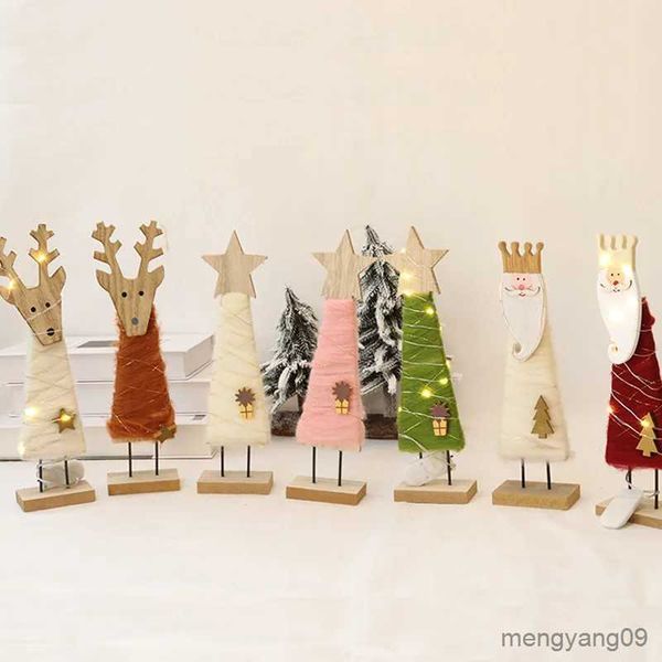 Decorazioni natalizie Ornamenti in feltro di lana Albero di Natale in legno Vecchio pupazzo di neve Ornamenti in feltro di pecora Decorazioni natalizie per la decorazione domestica R231106