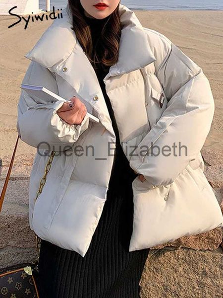 Mulheres para baixo parkas syiwidii inverno parkas puffer jaqueta feminina 2023 nova queda engrossar quente casacos de grandes dimensões moda coreana botão para baixo casaco venda quente j231107