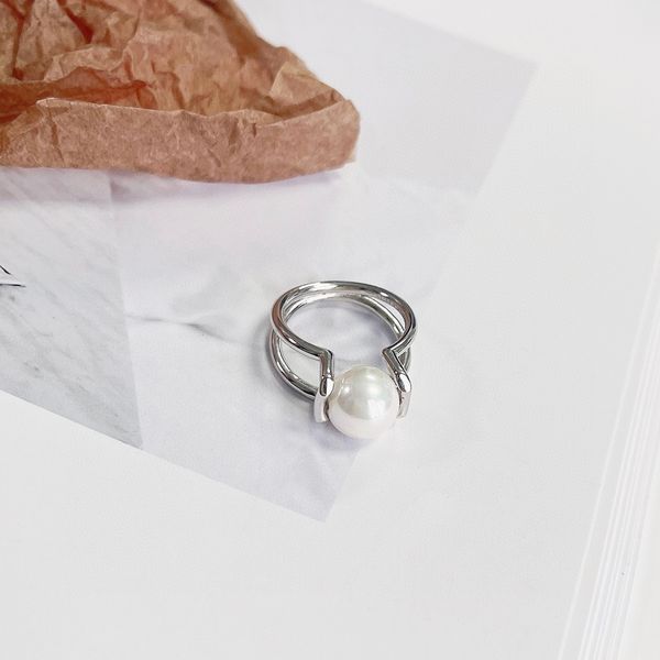 Anéis de engajamento do anel de cluster de pérolas prateadas para homens homens grandes diamantes jóias festas de casamento festas de aniversário de aniversário de dia dos namorados presentes de noivado de noivado legal