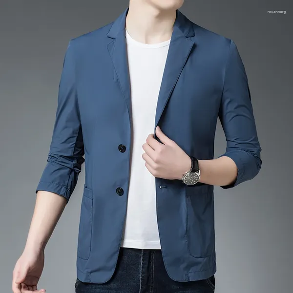 Herrenanzüge 2023 Mode Hübscher Anzug Hochwertige koreanische Version Slim-Fit Sonnenschutzkleidung Vier elastische Einzelwesten