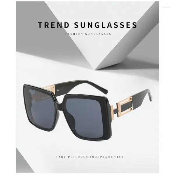 Sonnenbrille Designer Randlos Übergroße Damen Herren Mode Vintage Quadratische Flache Oberseite Sonnenbrille Shades UV400
