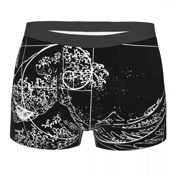 Calzoncillos Humor Boxer Shorts Bragas Hombres Hokusai Cumple Fibonacci Secuencia Proporción Dorada Ropa Interior Matemáticas Técnica Geek Transpirable