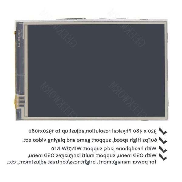 Freeshipping Raspberry Pi 60Fps 320x480-1920x1080 OSD 35 Zoll Touchscreen H-D-MI IPS Display Monitor für Raspberry Pi 3 Modell B/2B /Z Axlk