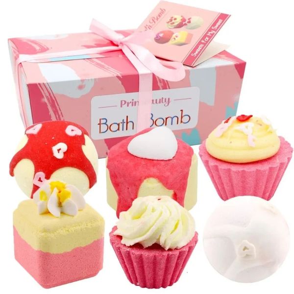 Accessori per il bagno Accessori Set per torta rosa e verde Palla Multi bolle Scatola per sale fritta Bombe De Bain Beauty Health 231107