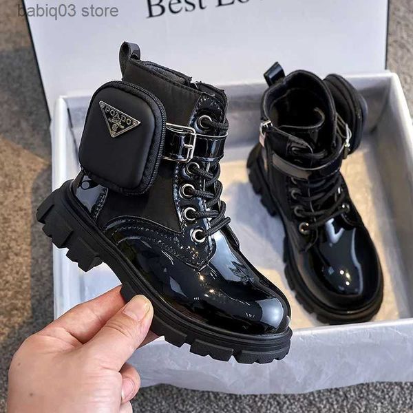 Botines çocuk botları moda kız ayakkabı İngiliz ayak bileği bot sıcak peluş kar botu su geçirmez kaymaz çocuk ayakkabı gril botları zapatos nia t231107