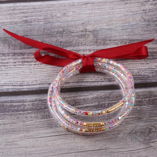 Braccialetti da 5 pezzi/set di braccialetti colorati gelatina di gelatina per la vita pura braccialetti di amicizia pura