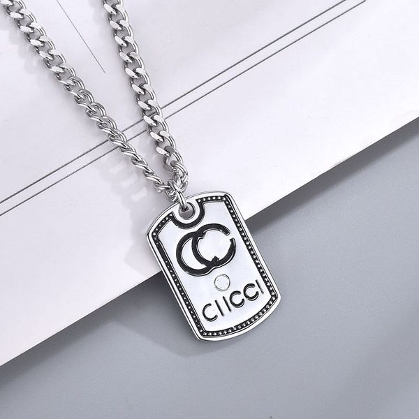 Collana con etichetta di lusso classica del designer per collana da uomo in argento 925 I gioielli di design di lusso non sbiadiscono o sono allergici