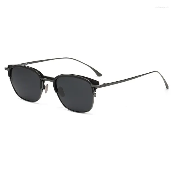 Óculos de sol Top Quality Handmade Acetato Titânio Polarizado Homens Mulheres Ovais Óculos de Sol UV400