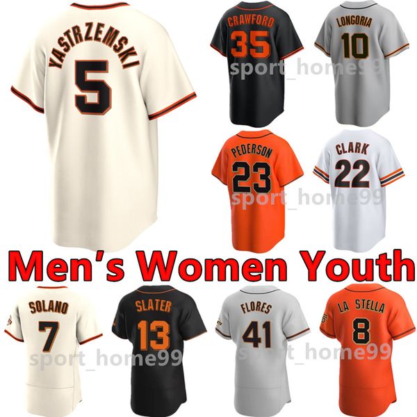 Benutzerdefinierte 2024 Baseball Jersey 39 Thairo Estrada 7 J.D. Davis 31 LaMonte Wade Jr. 41 Wilmer Flores 8 Michael Conforto 5 Mike Yastrzemski Patrick Bailey Casey Schmitt Trikots