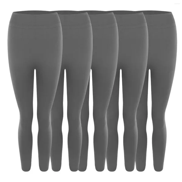 Leggings da donna 5 pezzi Pantaloni elasticizzati tinta unita Pantaloni caldi per donna 3 completi comodi Pantaloncini BuLift