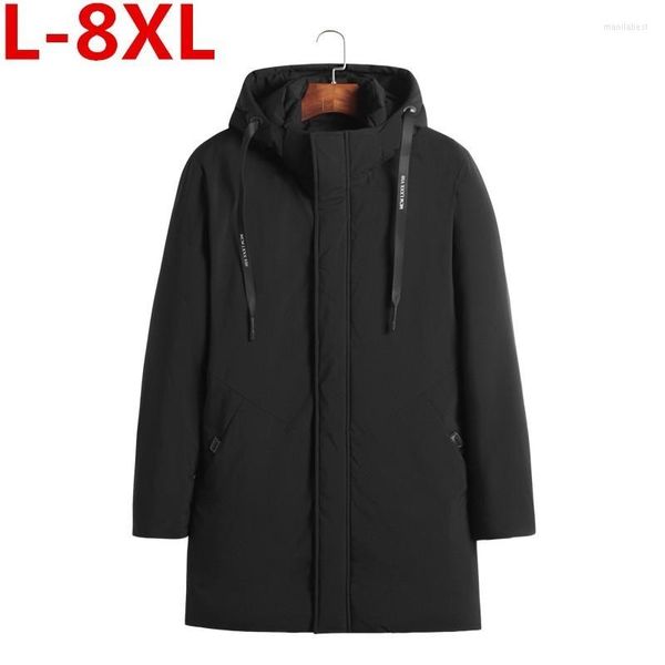 Herren Down Plus Size 8xl hochwertige Parka Männer Winter lange Jacke dicke Baumwoll-Mischmantel Männliche Mode lässige Mäntel