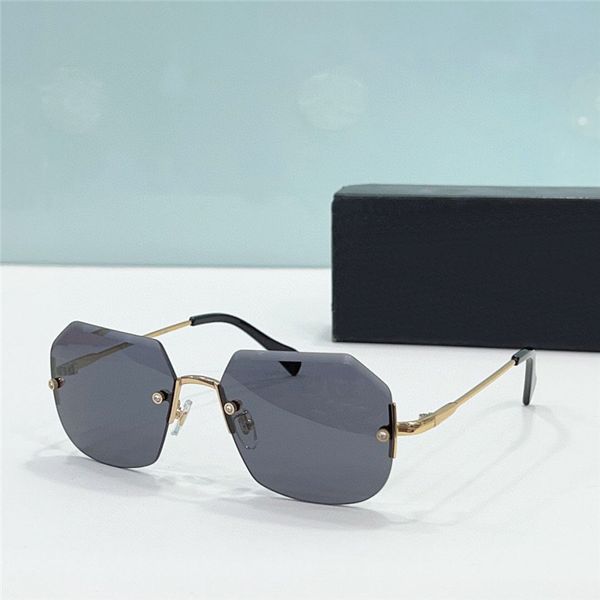 Neue Modedesign-Pilotensonnenbrille 217 3-3 randloser Metallrahmen, unregelmäßig geschnittene Linse, beliebter Stil, leichte und einfach zu tragende UV400-Schutzbrille für den Außenbereich