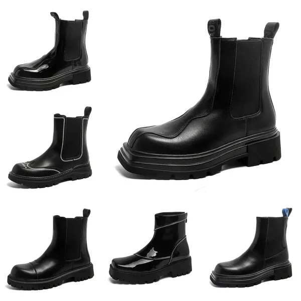 2023 Top designer de alta qualidade outono novo estilo britânico botas de negócios sola grossa cabeça redonda preto masculino casual all-match Martin botas tamanho38-44