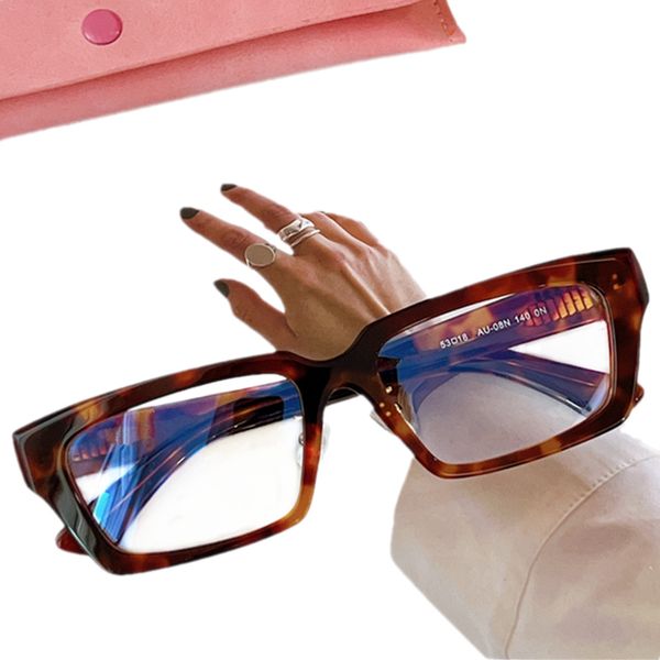 2024NEW DESIG Kadınlar Dikdörtgen Gözlükler Çerçeve İtalya Saf Plank Fullrim Ayarlanabilir Burun Padleri 4x0f 53-18-140 Reçeteli gözlük gözlükleri en iyi çanta