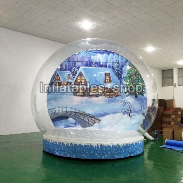 Globo de neve inflável de natal, tamanho humano, 2m, 3m, 4m, para exibição, decoração, publicidade, bolha, cabine fotográfica, barraca dome