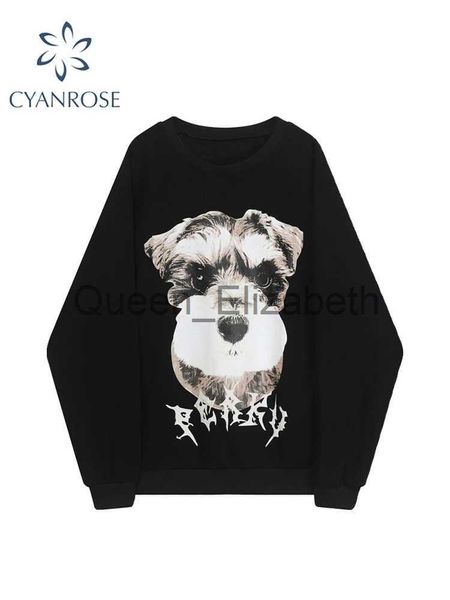 Damen Hoodies Sweatshirts Damen Schwarz Grafikdruck Langarm Sweatshirt 90er Jahre Ästhetisch Vintage Streetwear Harajuku Emo 2000er Sweatshirt Kleidung Herbst J2311